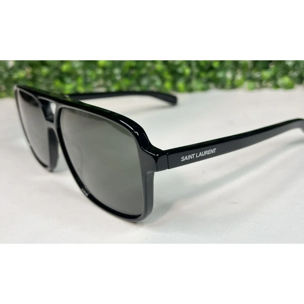 Yves Saint Laurent SL 176 001  Aviator Black Sunglasses 58mm Authentic PREOWNED